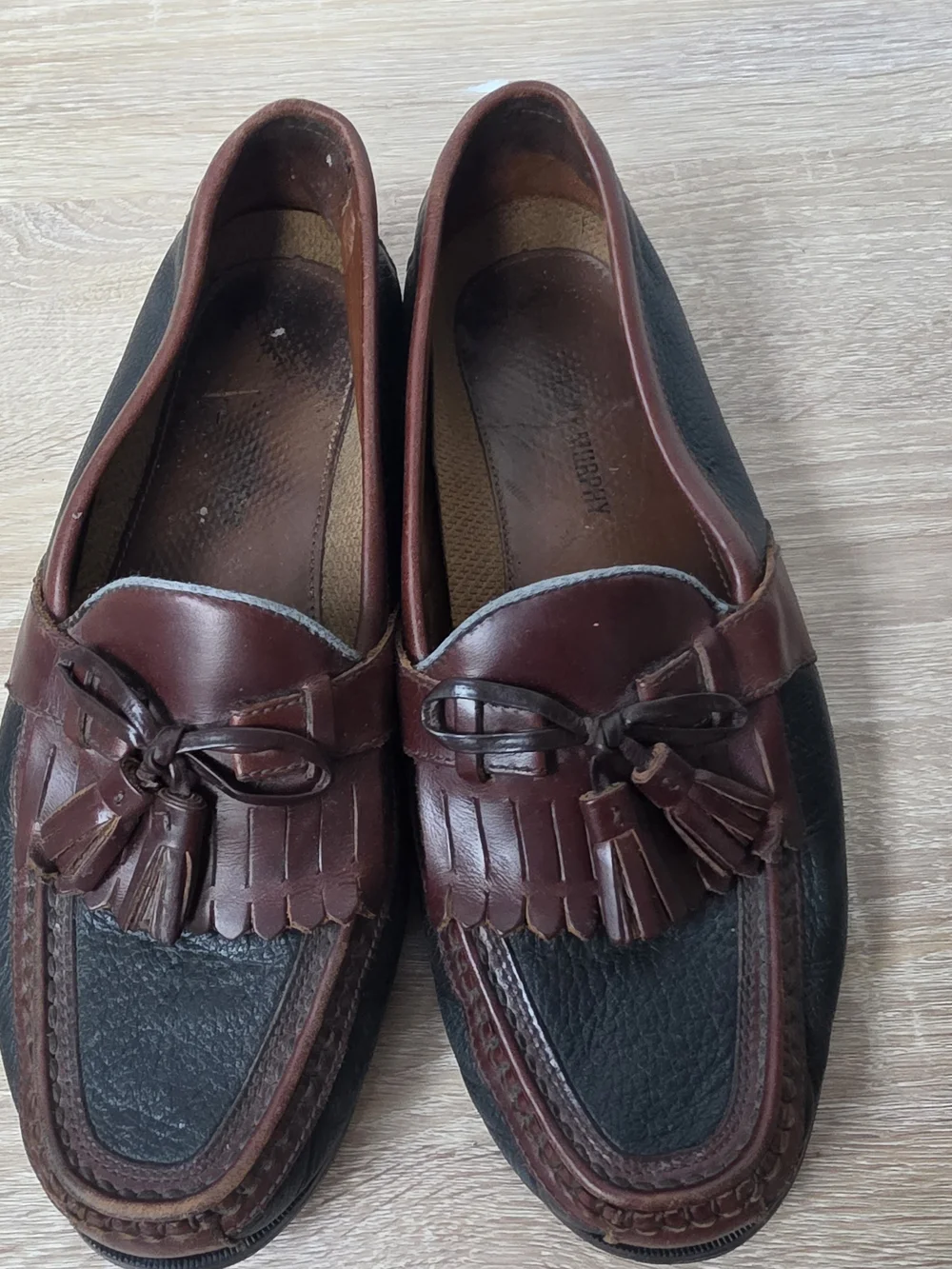 Johnston & Murphy Tassel Loafers Brown Leather Goodyear Neolite Size 8 1/2 M